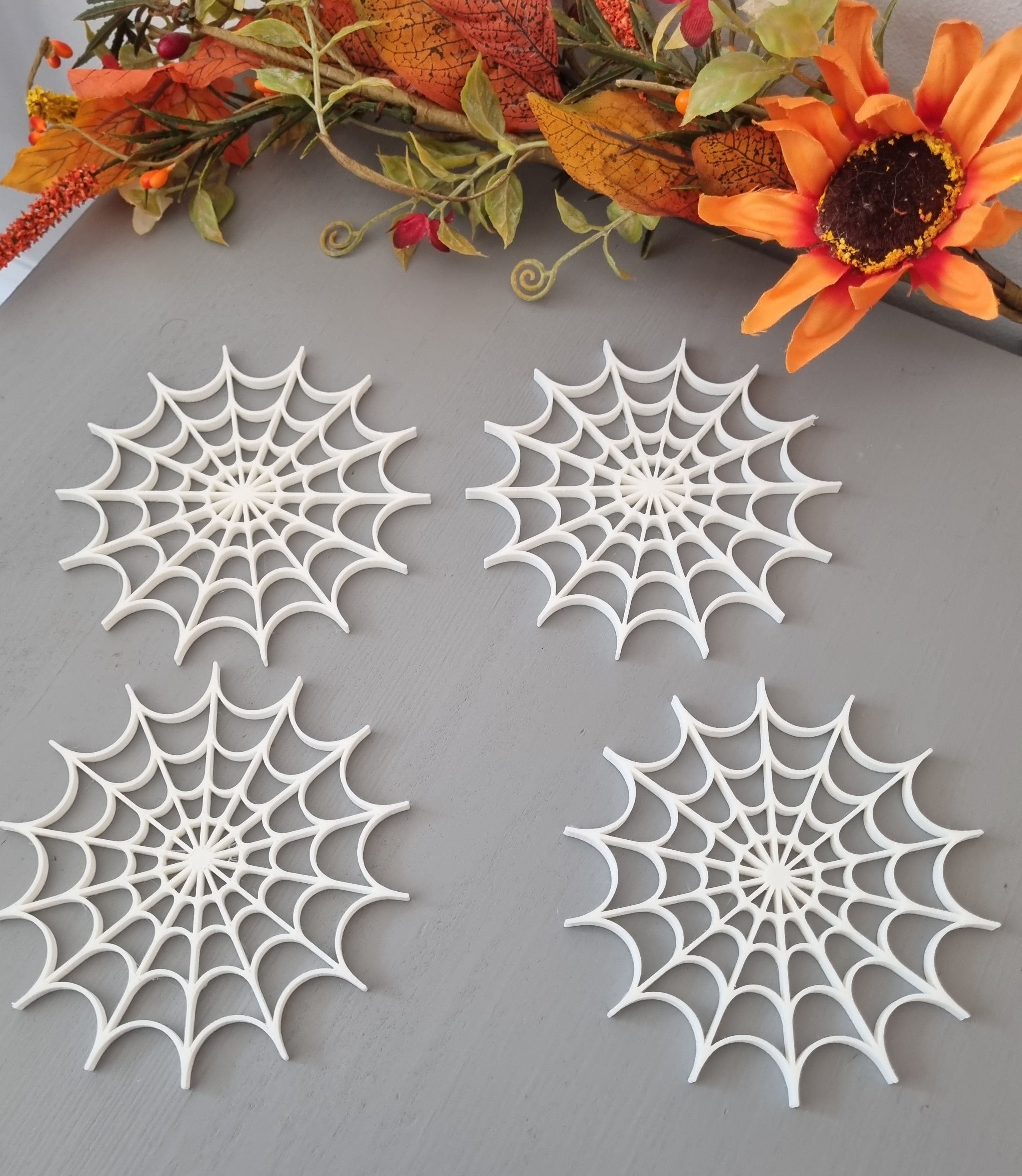 Spider web coasters set of 4