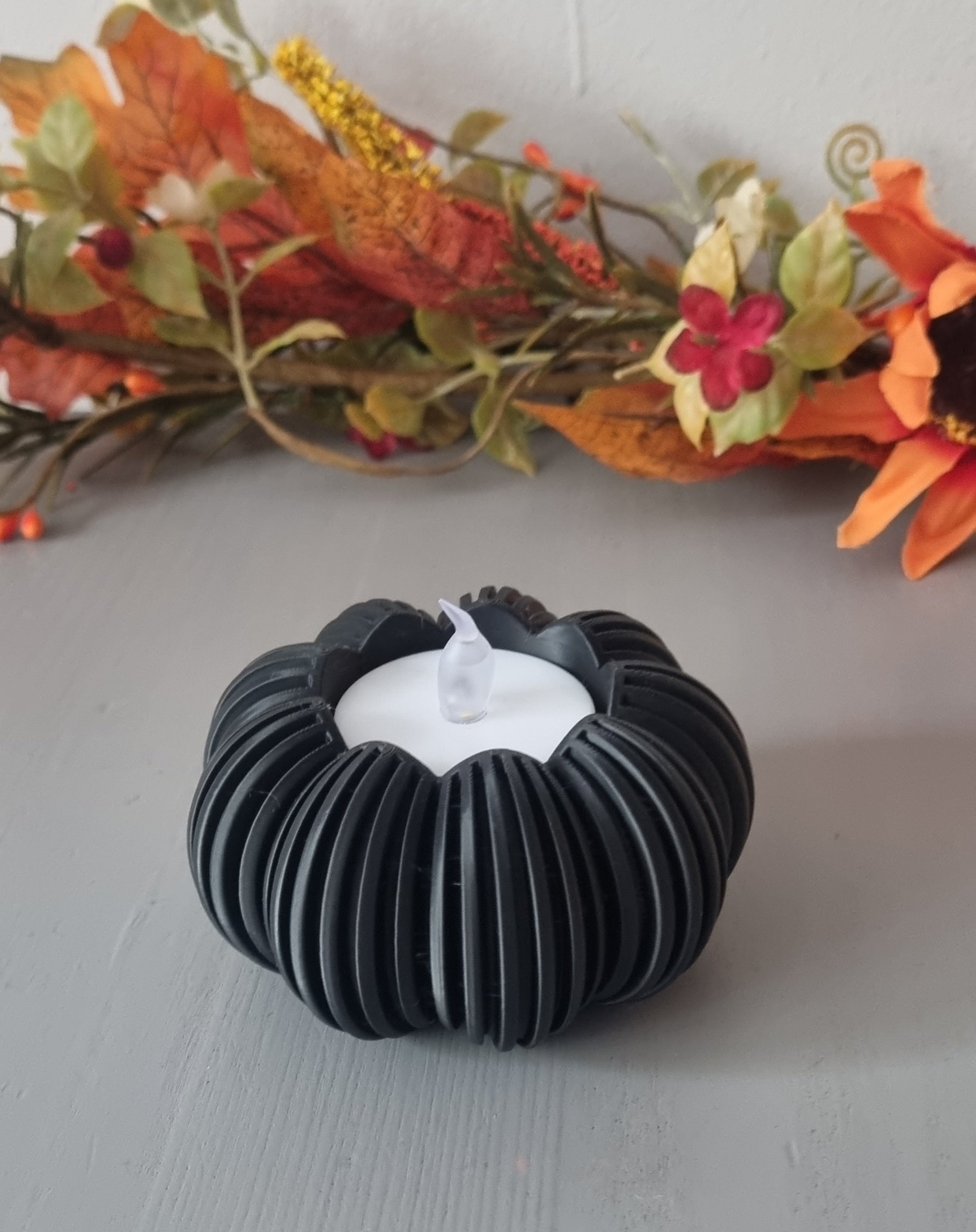 Pumpkin flameless tealight holder