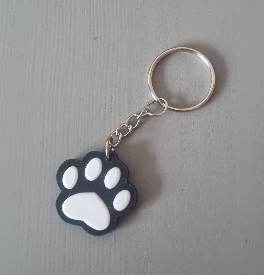 Paw print keyring
