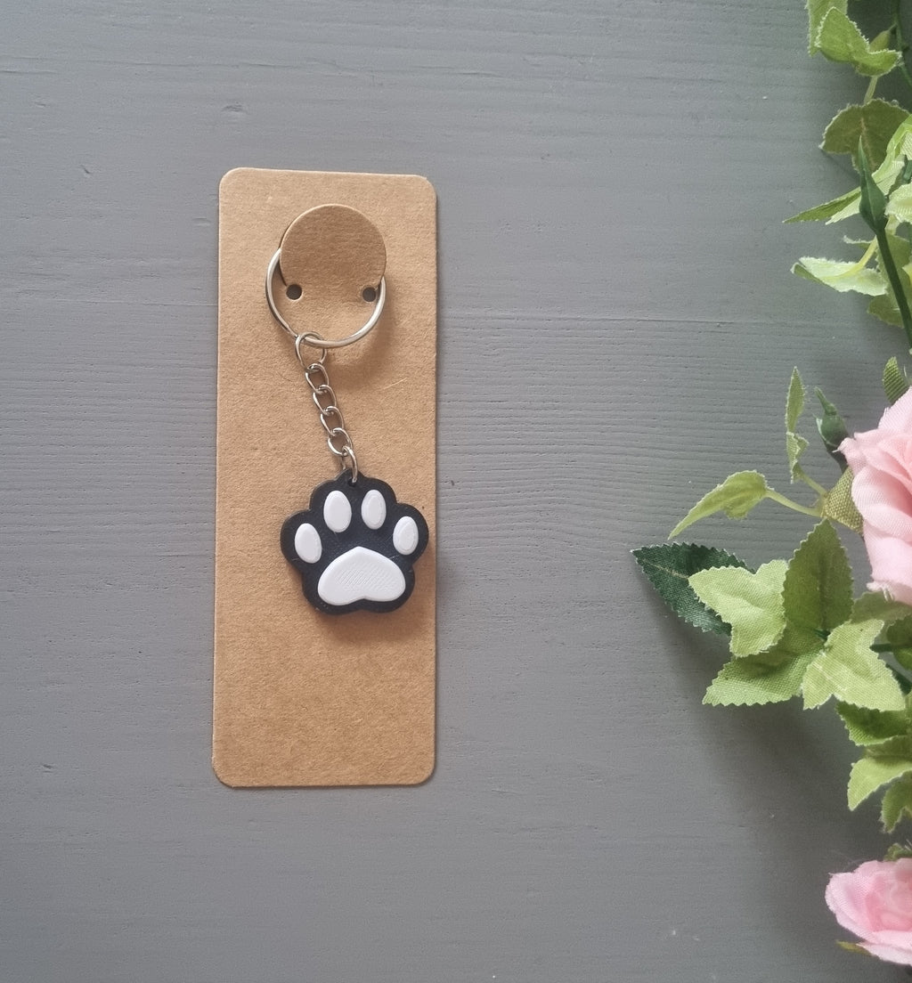 Paw print keyring