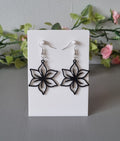 Black flower earrings