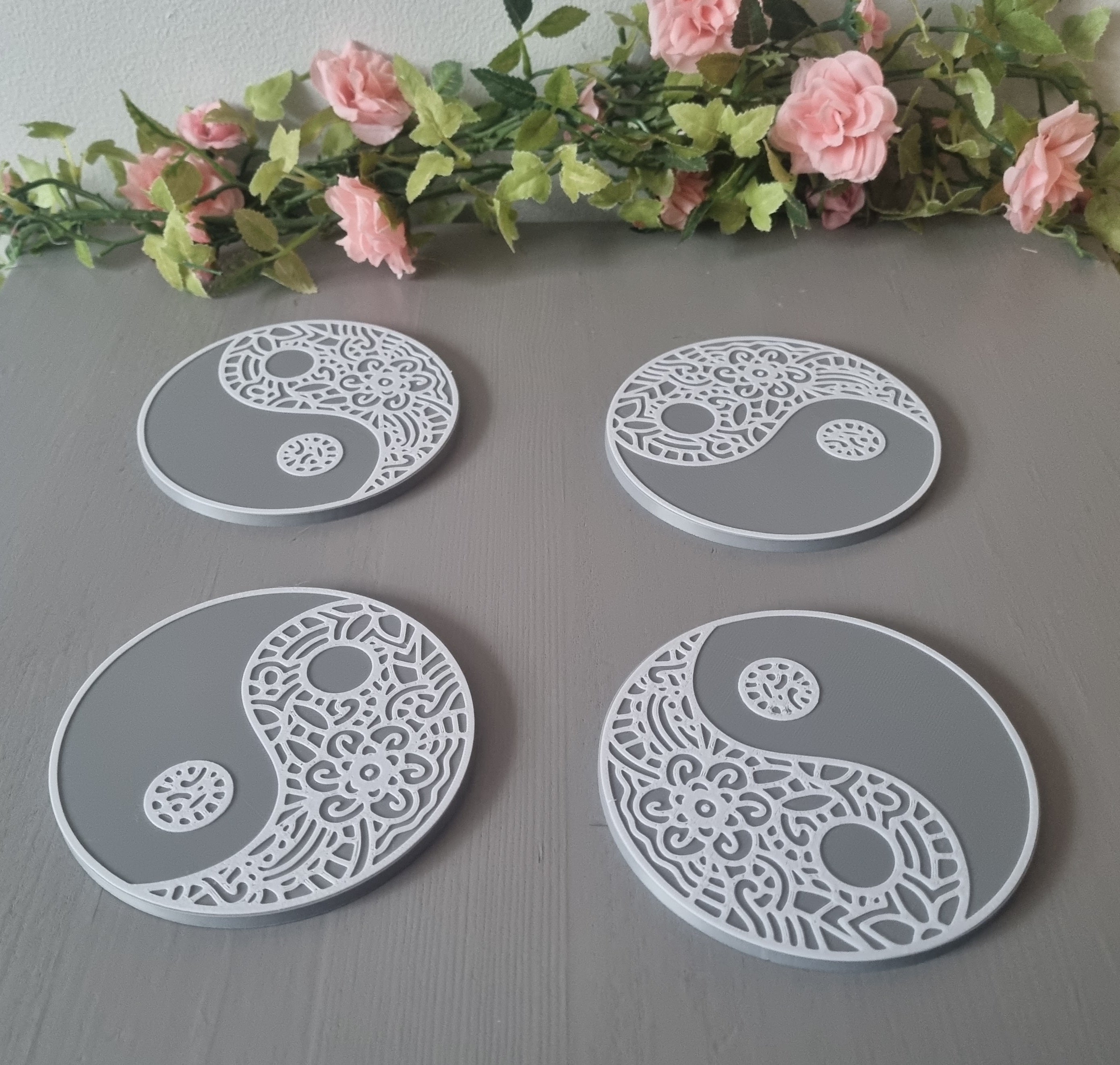 Ying & yang coaster set of 4