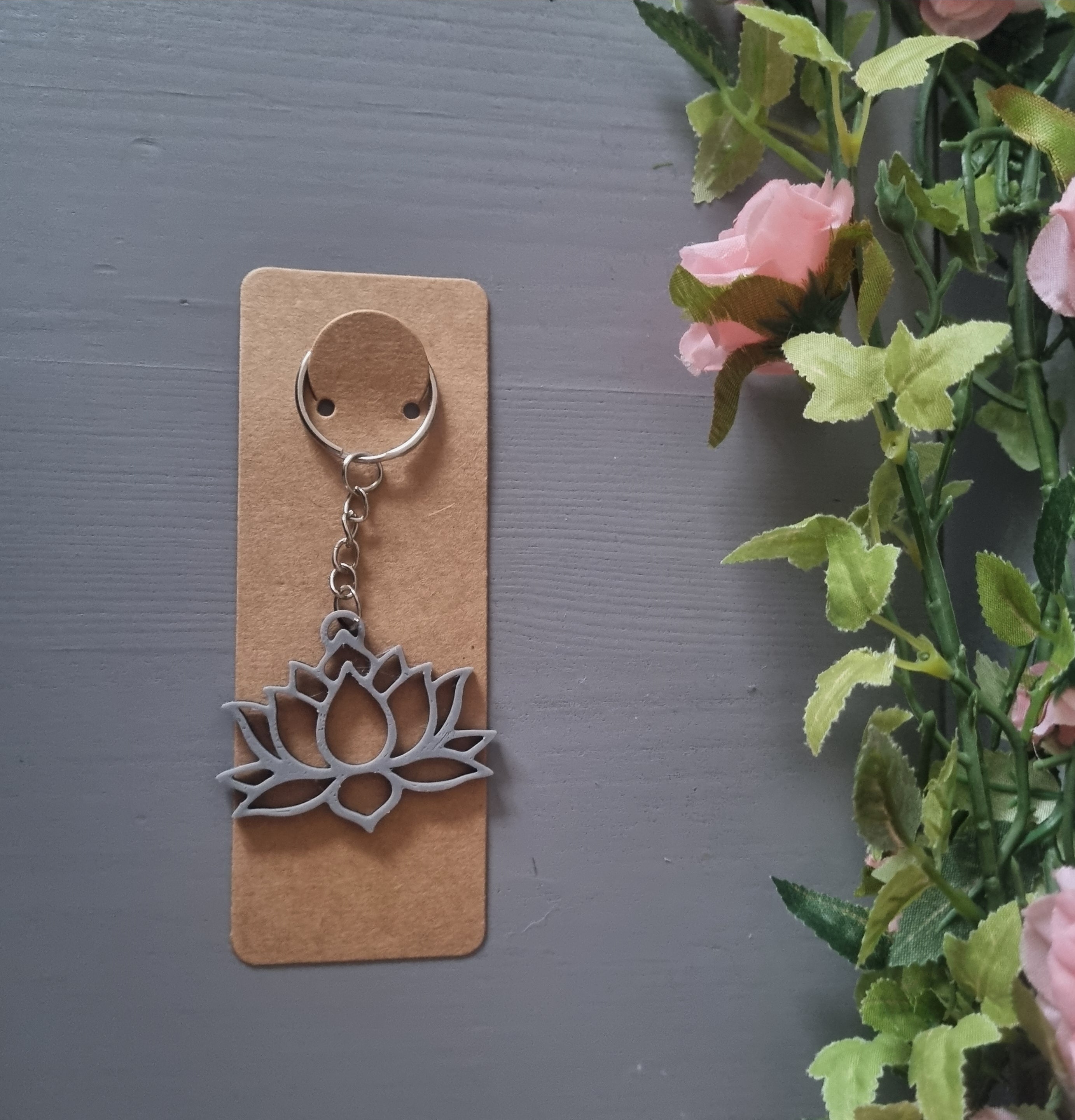 Lotus flower keyring