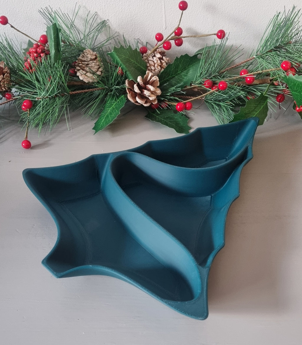 Large christmas tree snack plate