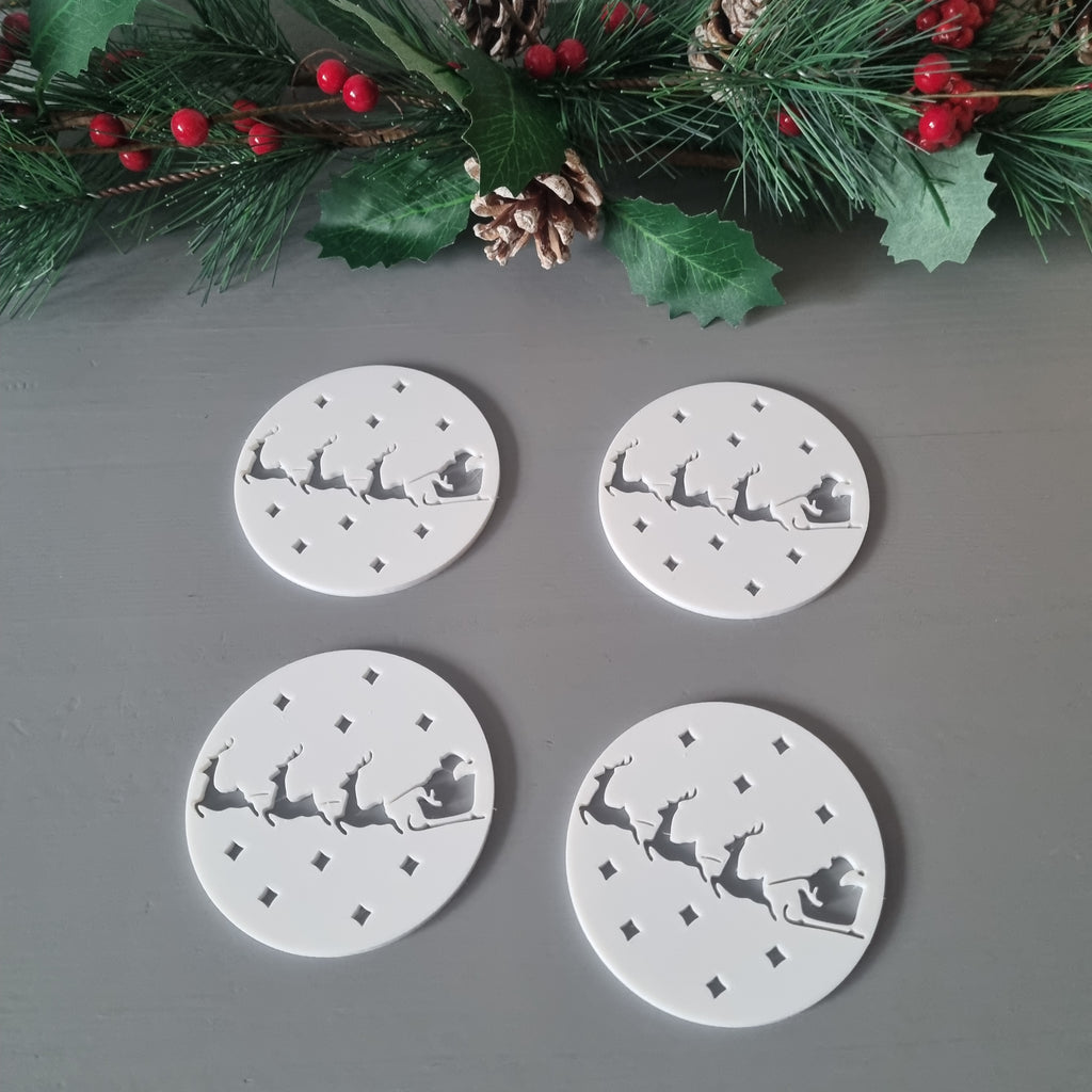 Santa christmas coaster set